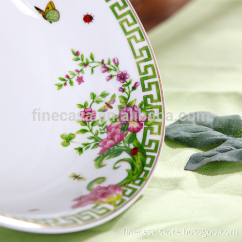 9 Inches Elegant Fine White Porcelain Pasta Bowl